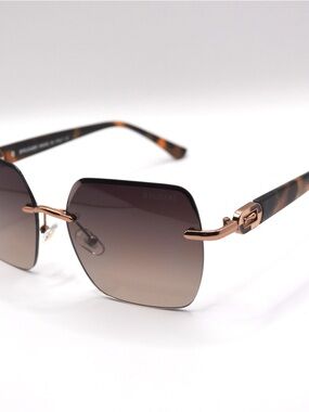 BVLGARI Women’s Rimless Sunglasses | Gold & Tortoise | Gradient | New